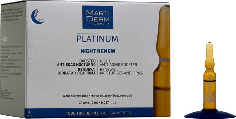 Ampułki na noc MartiDerm Platinum Night Renew Ampollas 30 szt x 2 ml (8437000435594). Serum do twarzy