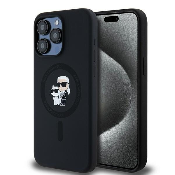 Karl Lagerfeld KLHMP15XSCMKCRHK iPhone 15 Pro Max 6.7" czarny/black hardcase Silicone Karl & Choupette Ring MagSafe