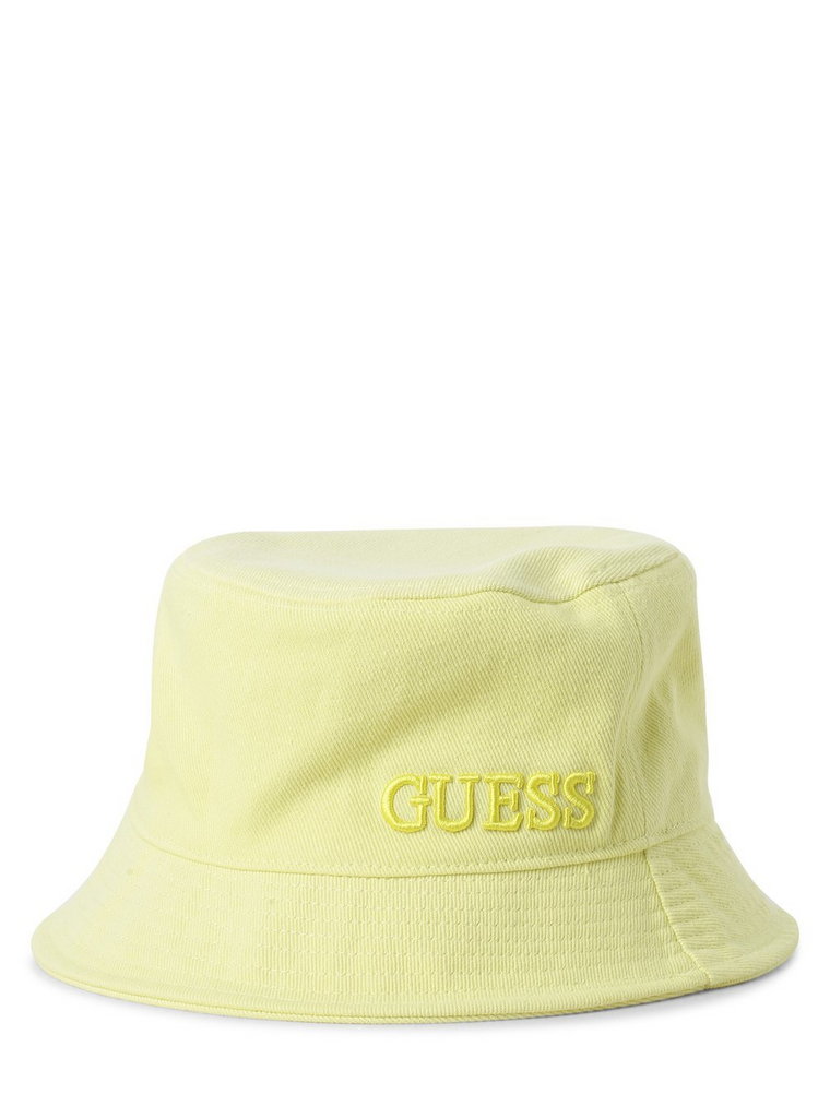 GUESS - Damski bucket hat, zielony|żółty
