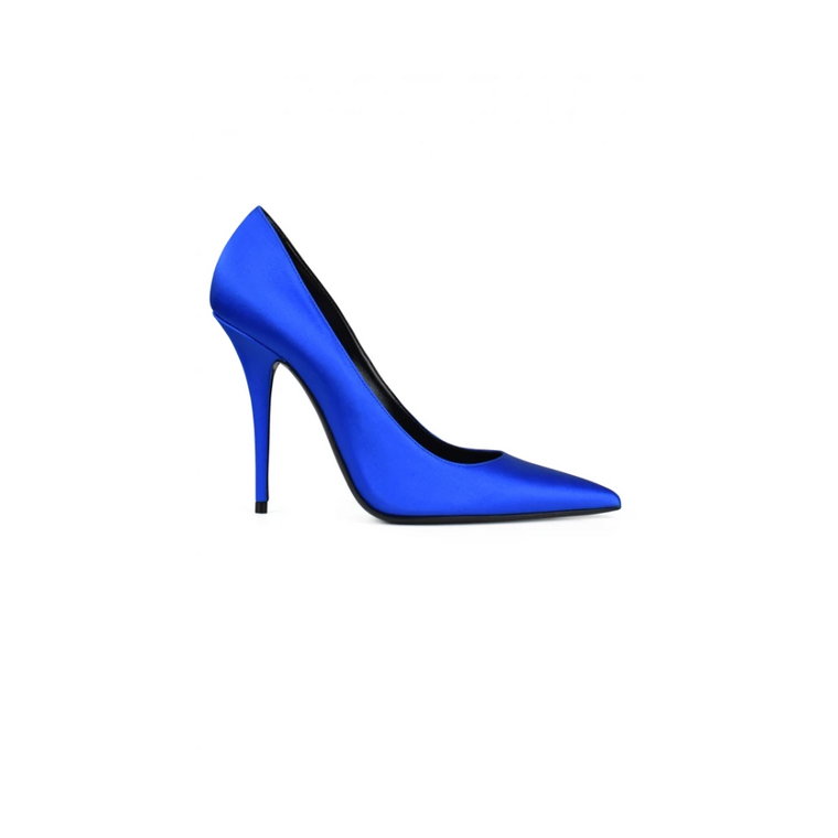 Niebieskie Satynowe Marilyn Pumps Saint Laurent