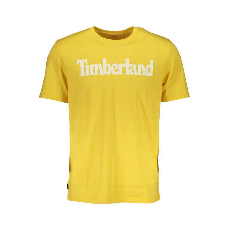 Żółty T-shirt z nadrukiem Timberland