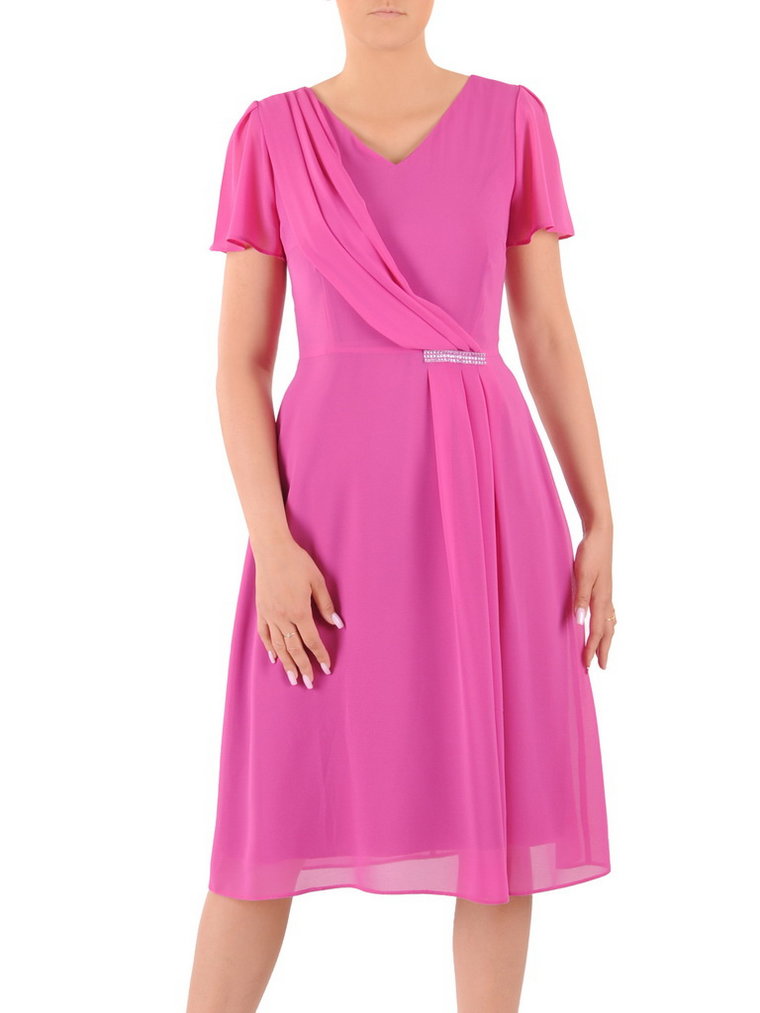 Elegancka sukienka z szyfonu z ozdobną zakładką 36350