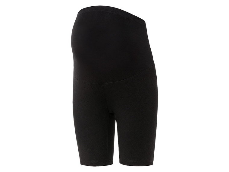 esmara Spodnie rowerowe ciążowe z bawełną organiczną, 2 pary (XS (32/34), Czarny)
