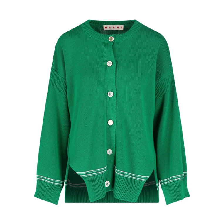 Wygodny i stylowy niebiesko-zielony sweter Marni