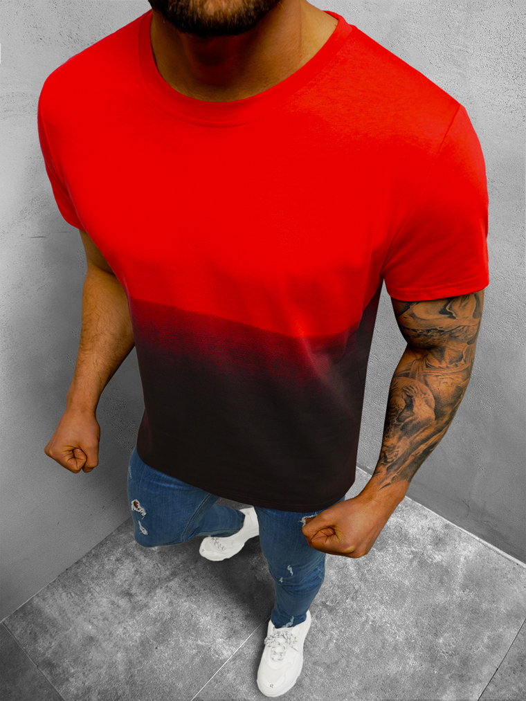 T-Shirt męski czerwony OZONEE JS/8T93/18