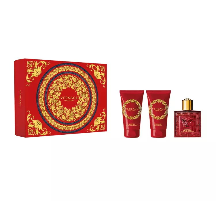 VERSACE EROS FLAME WODA PERFUMOWANA 50ML + ŻEL POD PRYSZNIC 50ML + BALSAM PO GOLENIU 50ML