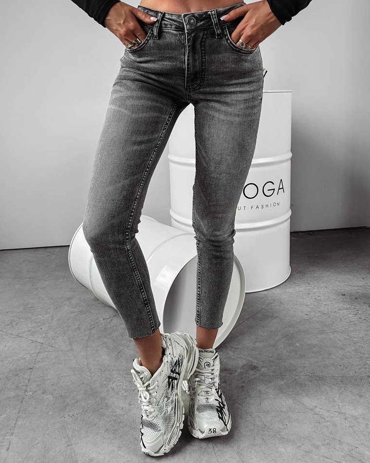 Spodnie jeansowe damskie OLAVOGA INEZ 2024 szare 34