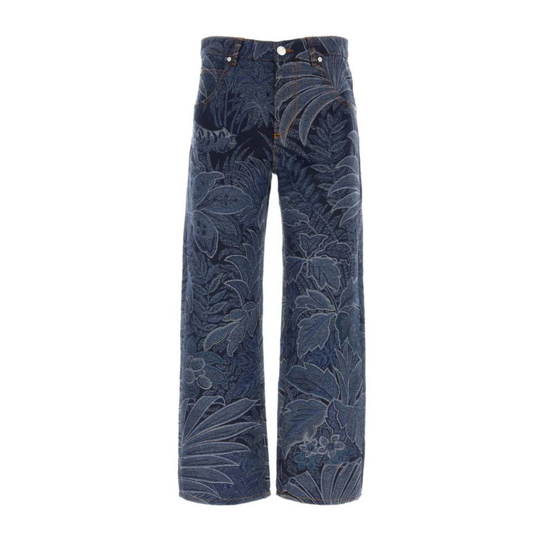 Stylowe Wyszywane Jeansy z Denimu Etro