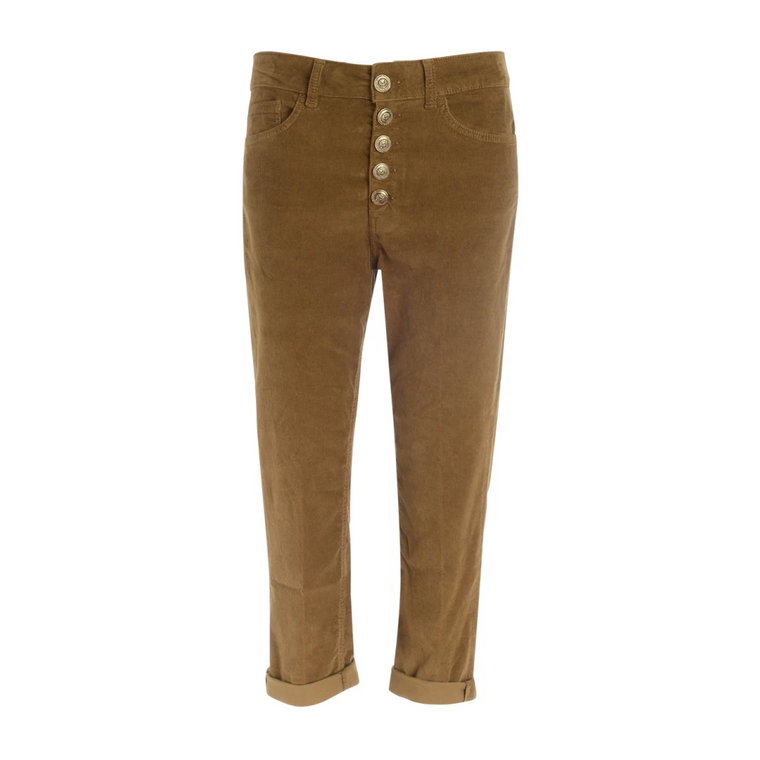 Slim Fit Beige Velvet Jeans Dondup