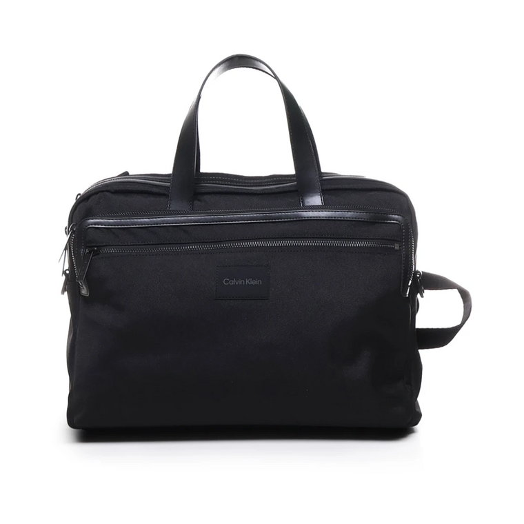 Czarna torba na laptopa z uchwytem Calvin Klein