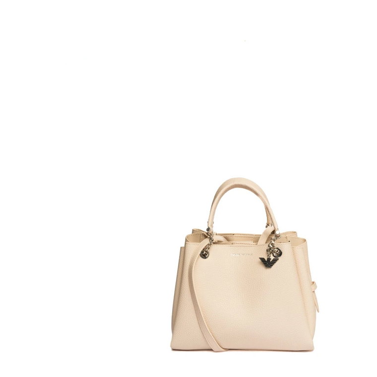 Elegancka torba w kolorze Nude z PVC dla nowoczesnej kobiety Emporio Armani