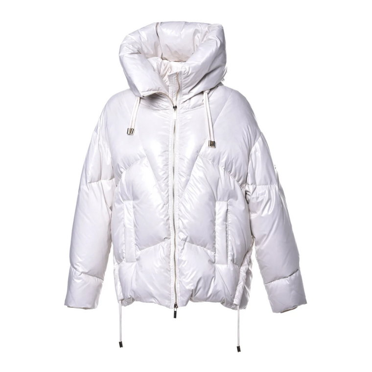 Down jacket in white nylon Baldinini