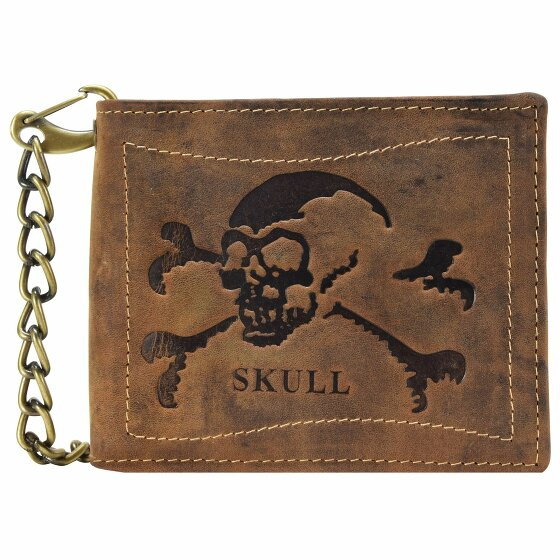 Greenburry Vintage Skull Wallet Leather 12 cm braun