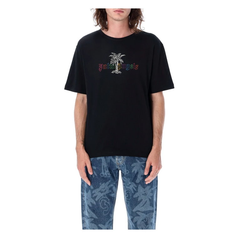 Czarno-Biała PA Podszewkowa Koszulka - Moda Męska Palm Angels
