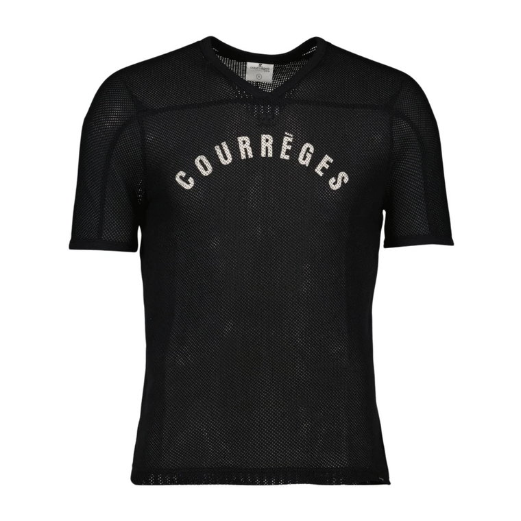 Koszulka Baseballowa z siateczki z nadrukiem logo Courrèges