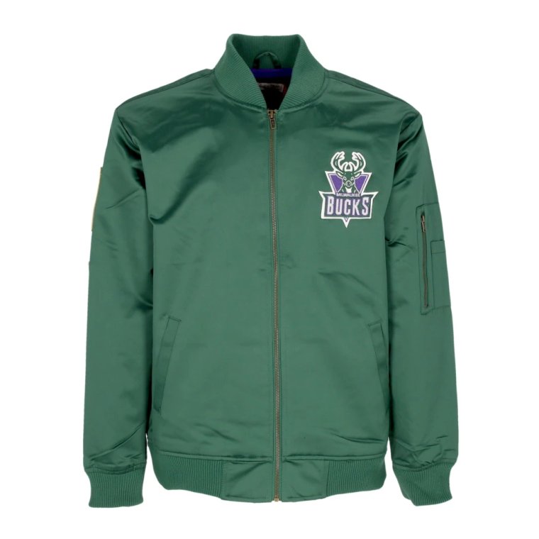 Milwaukee Bucks NBA Lekka Bomberka z Satyny Mitchell & Ness