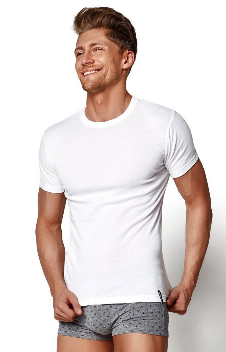 Biały t-shirt męski 1495-J1, Kolor biały, Rozmiar S, Henderson