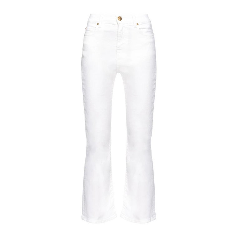 Bootcut Cropped Trousers in Biały Pinko