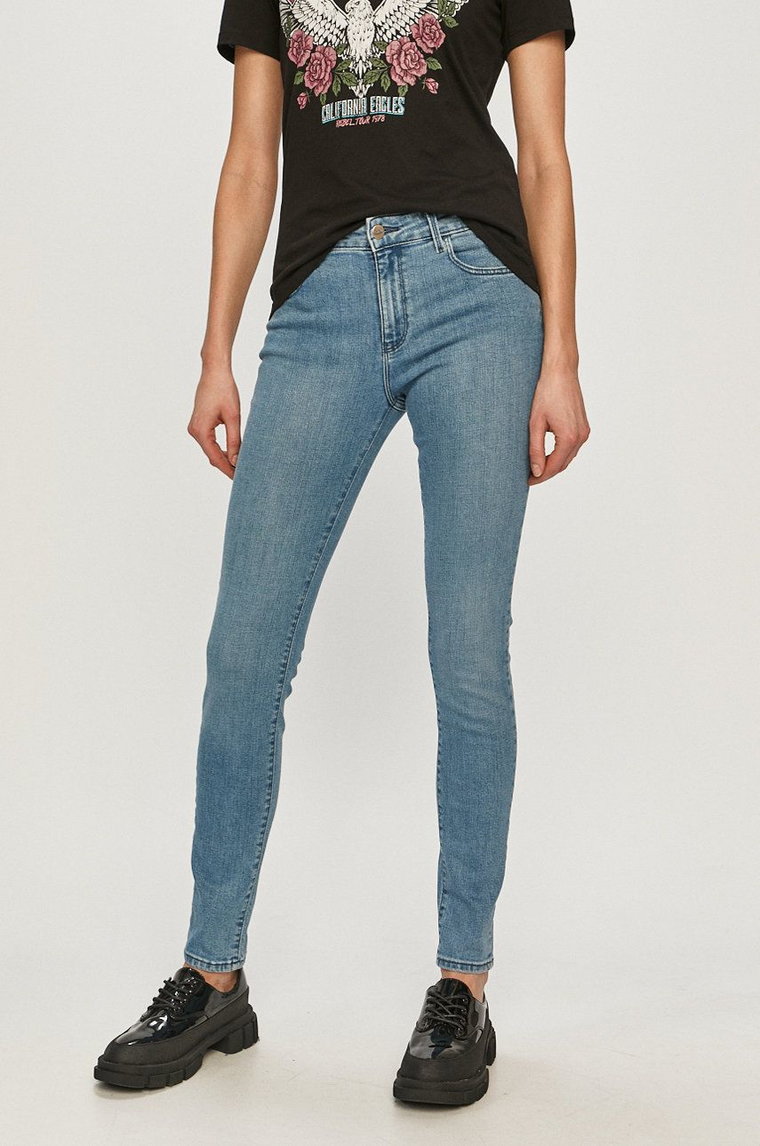 Wrangler jeansy Skinny Indigo Sky damskie regular waist