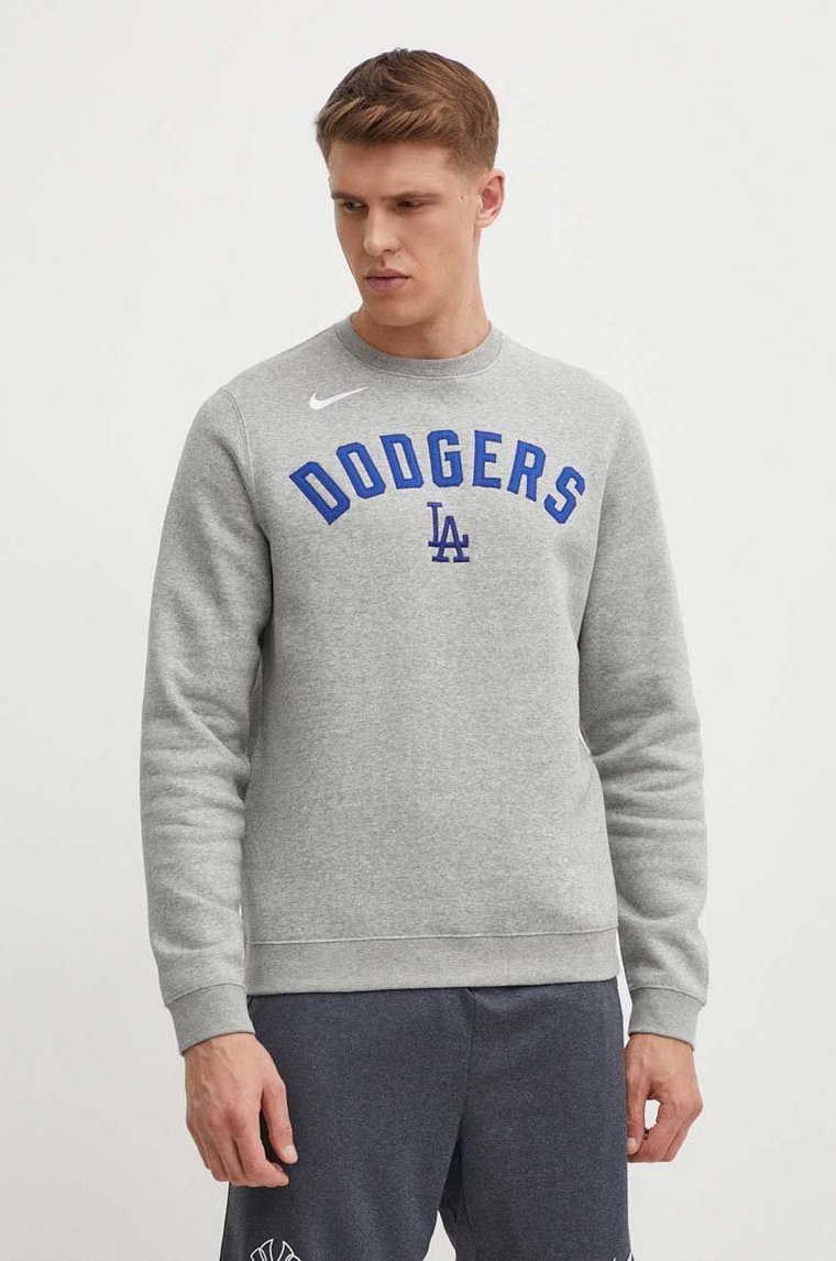 Nike bluza Los Angeles Dodgers męska kolor szary melanżowa