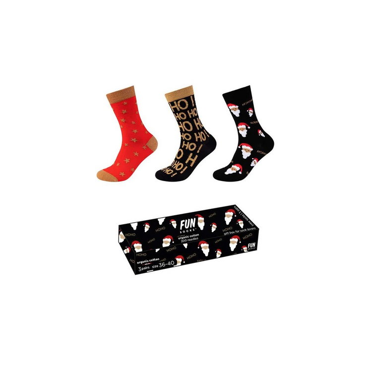 Skarpety FUNSOCKS UNISEX ORGANIC COTTON CHRISTMAS SOCKS IN BOX 3P-41-46