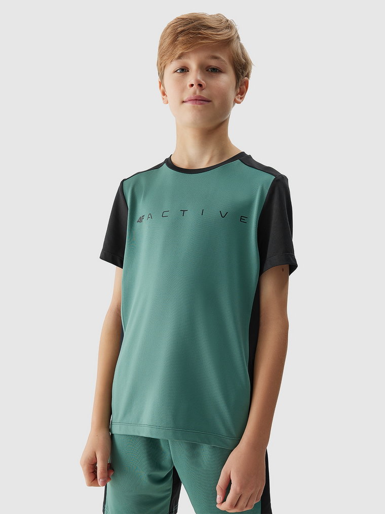 Koszulka sportowa szybkoschnąca chłopięca - zielona
