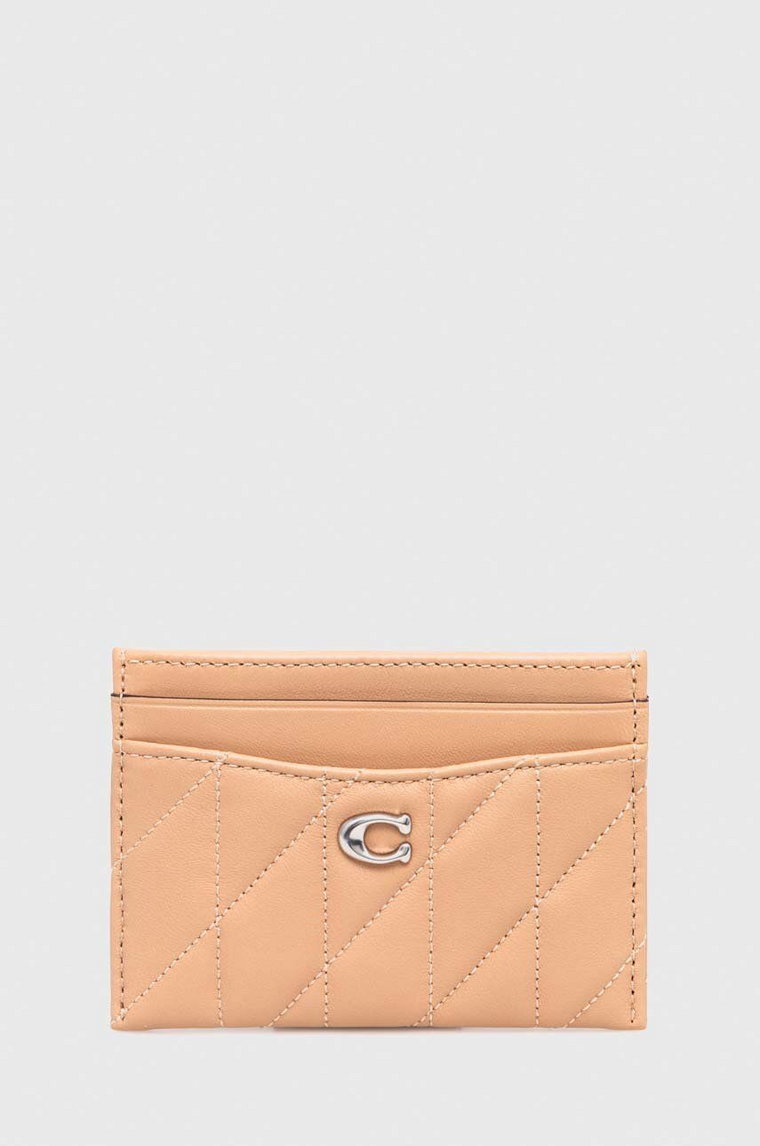 Coach etui na karty skórzane Essential Card Case kolor beżowy