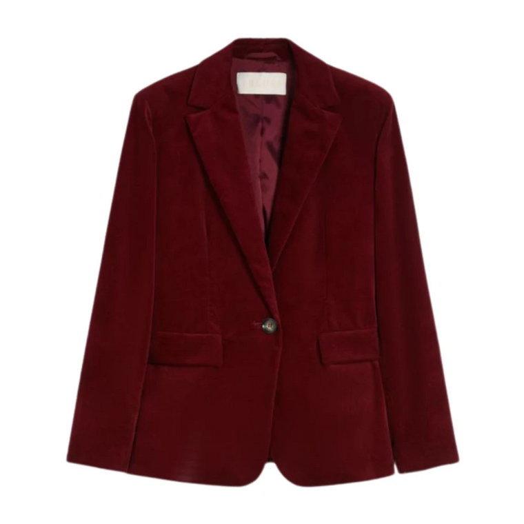 Bordeaux Velvet Blazer Kurtka Iblues