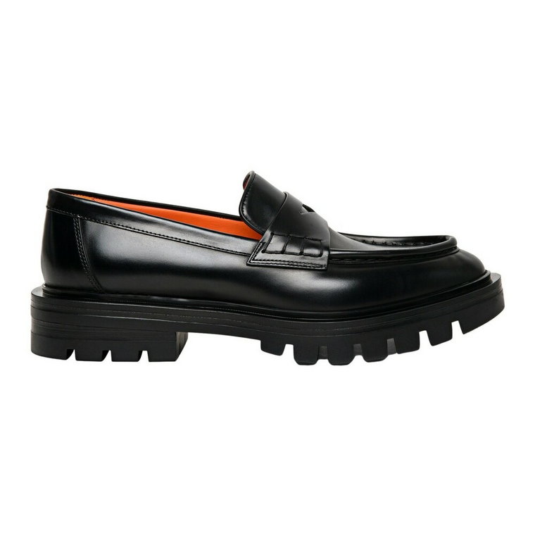 Nowoczesne skórzane penny loafers Santoni