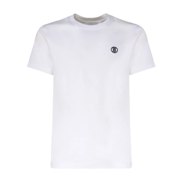 Biała Koszulka z Logo z Dżerseju Burberry