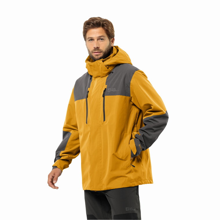 Męska kurtka przeciwdeszczowa Jack Wolfskin JASPER 2L JKT M curry - XL