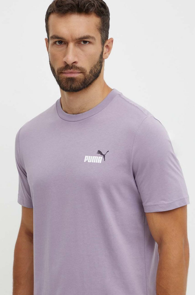 Puma t-shirt bawełniany męski kolor fioletowy melanżowy