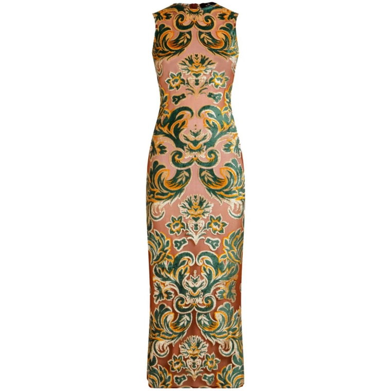 Wielokolorowa Sukienka Midi z Dżetem Etro