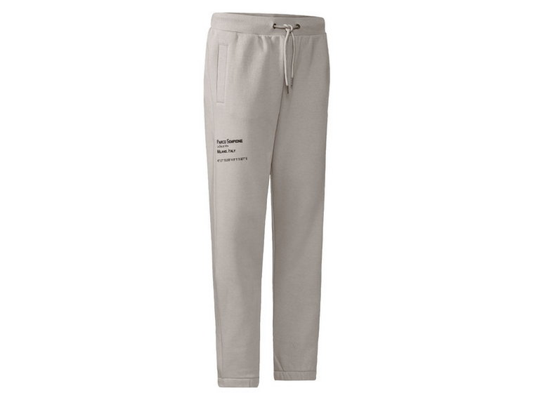 LIVERGY Spodnie dresowe męskie z bawełną (S (44/46), Beżowy)