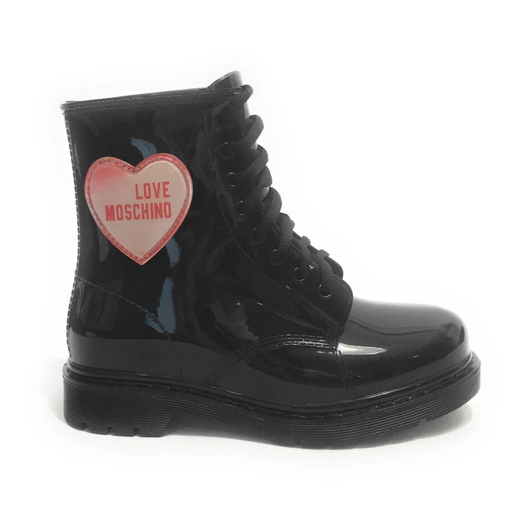 Damskie Buty Love z Pvc, Czarne Moschino