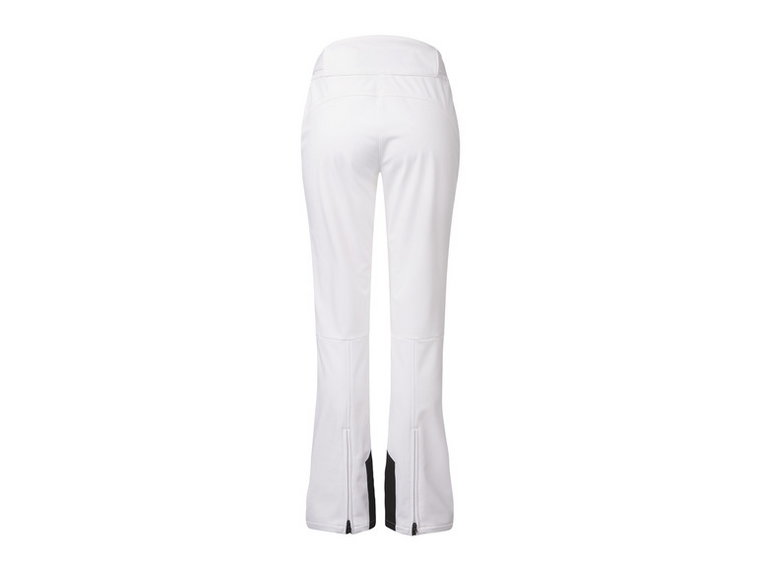 CRIVIT Spodnie narciarskie damskie softshell z impregnacją (42, Biały)