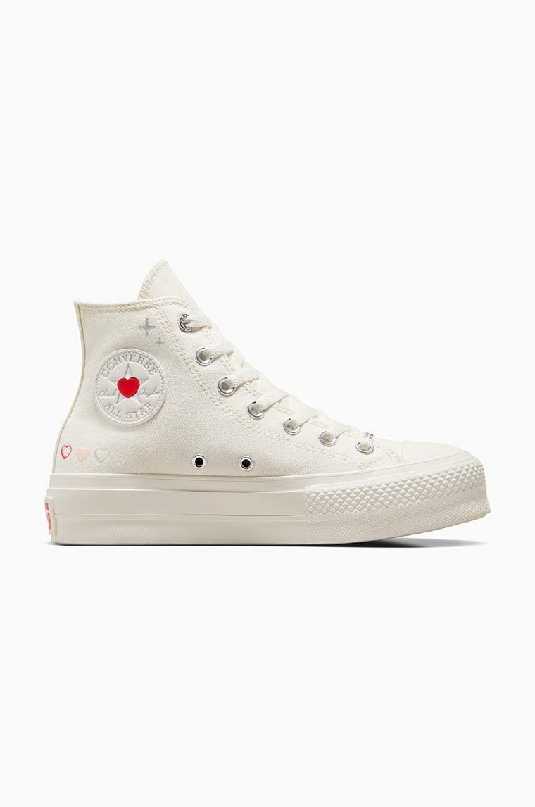 Converse trampki Chuck Taylor All Star Lift Platform Y2K Heart damskie kolor beżowy A09114C