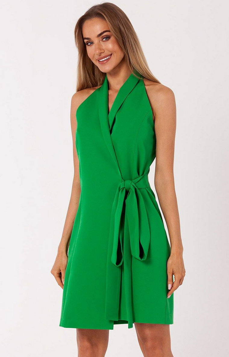 Sukienka żakietowa bez rękawów w kolorze soczystej zieleni M747, Kolor zielony, Rozmiar S, MOE