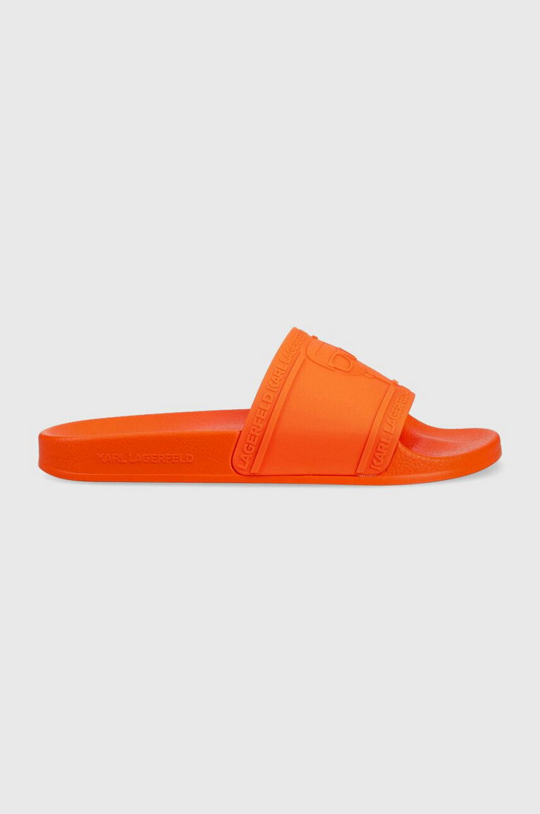 Karl Lagerfeld klapki KONDO męskie kolor pomarańczowy KL70009