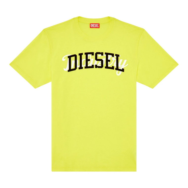 T-shirt z kontrastującymi nadrukami Diesel