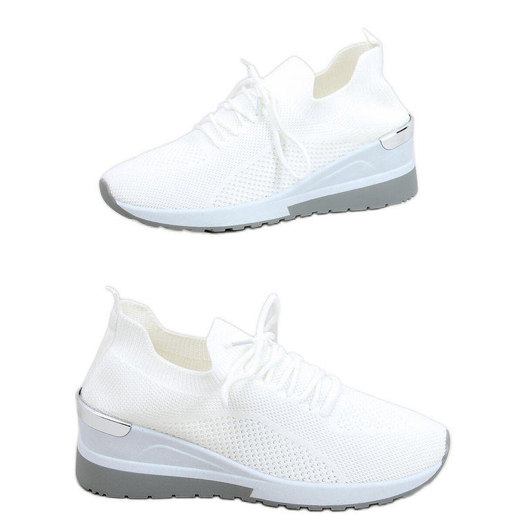 Buty sportowe skarpetkowe Faggio White białe