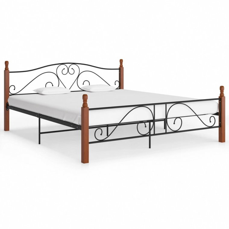 Rama łóżka, czarna, metalowa, 180 x 200 cm kod: V-324937