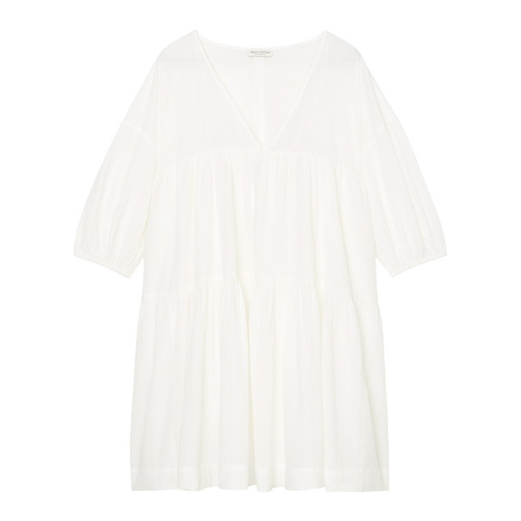 Voluminous crinkle cotton tiered dress Marc O'Polo