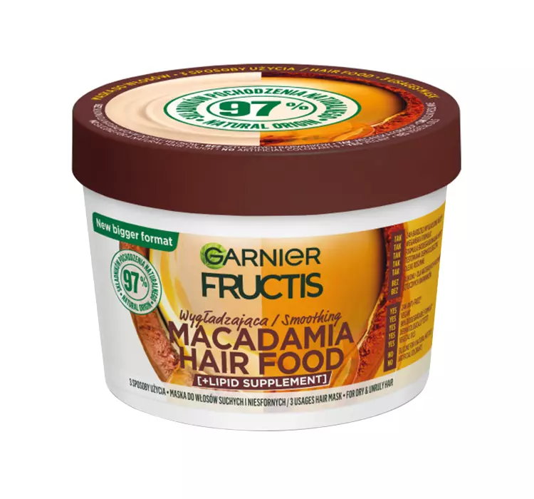 GARNIER FRUCTIS HAIR FOOD MACADAMIA WYGŁADZAJĄCA MASKA DO WŁOSÓW SUCHYCH 400ML