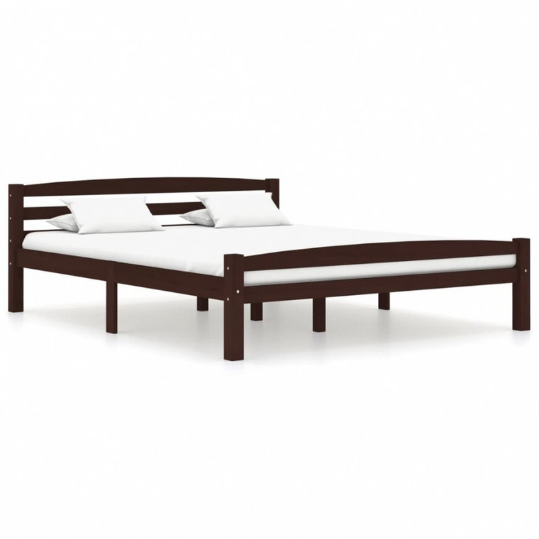 Rama łóżka, ciemnobrązowa, lite drewno sosnowe, 160 x 200 cm kod: V-322086