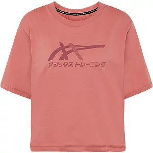 Różowy tshirt asics tiger tee - Damskie - Kolor: Różowe - Rozmiar: M