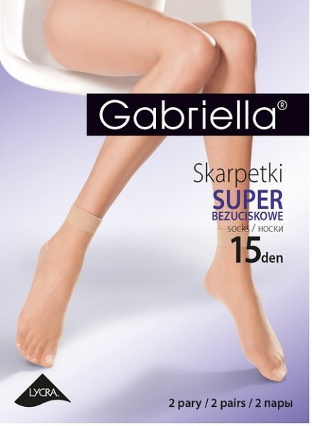 Gabriella Super bezuciskowe 15 den A'2 2-pack skarpetki