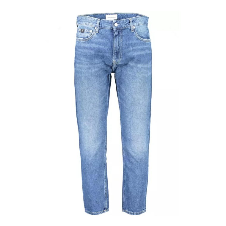 Niebieskie Wyprane Jeansy z 5 Kieszeniami Calvin Klein