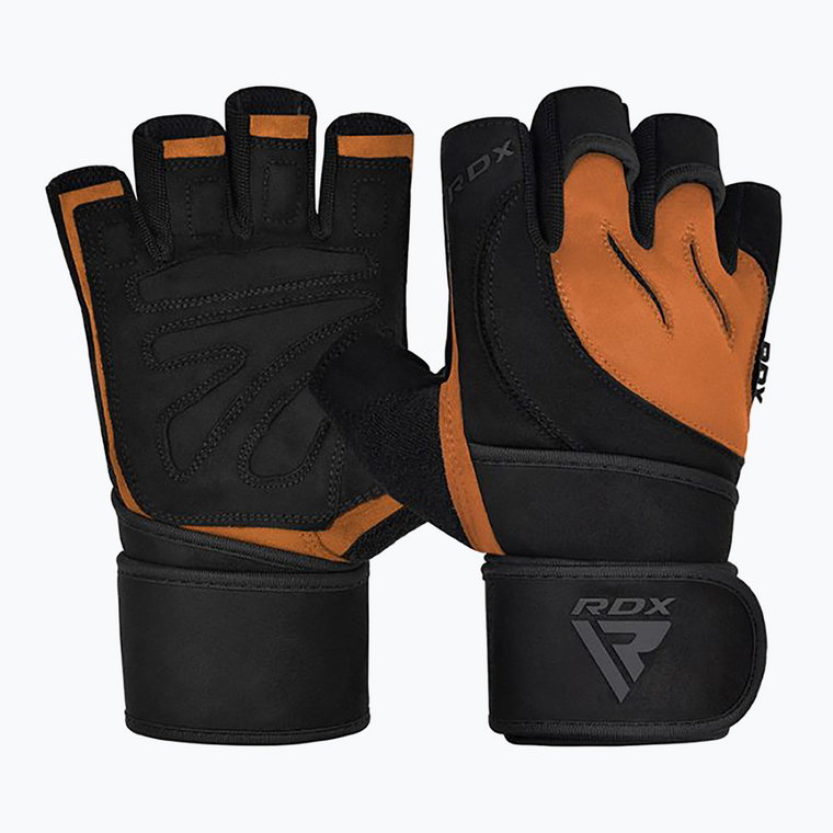 Rękawiczki treningowe RDX L4 Open Finger Micro Plus Gym tan/black