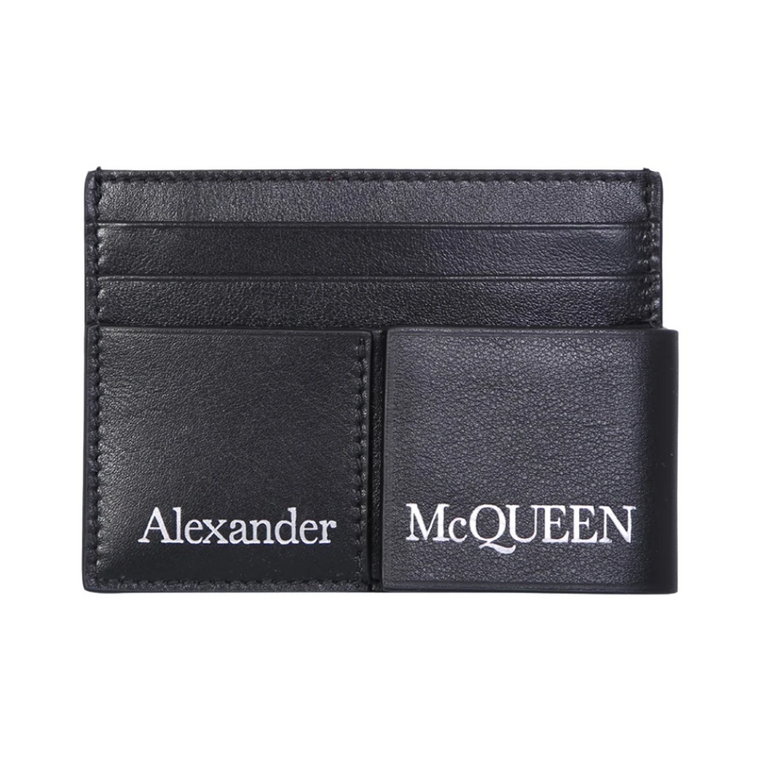 Czarny portfel warstwowy - Innowacyjny design, praktyczny i funkcjonalny Alexander McQueen